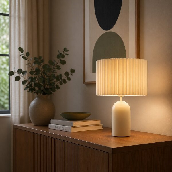 Brilliant - Lampada da tavolo VELIN 1xE27/20W/230V color crema