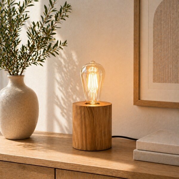 Brilliant - Lampada da tavolo WOODRA 1xE27/20W/230V pino