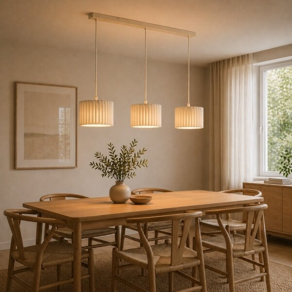 Brilliant - Lampadario a sospensione con cavo VELIN 3xE27/20W/230V colore crema