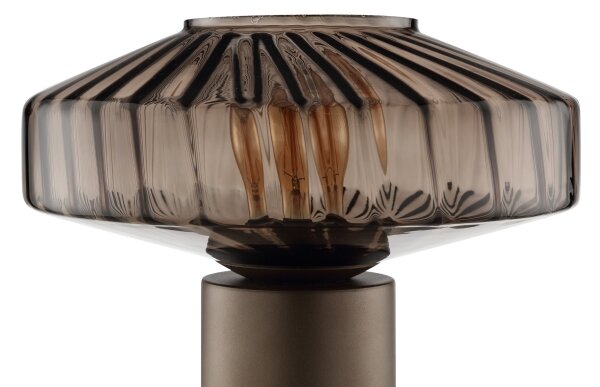 Brilliant - Lampada da tavolo LYN 1xE27/20W/230V marrone/marrone fumé