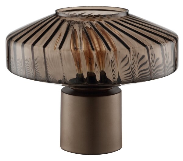 Brilliant - Lampada da tavolo LYN 1xE27/20W/230V marrone/marrone fumé