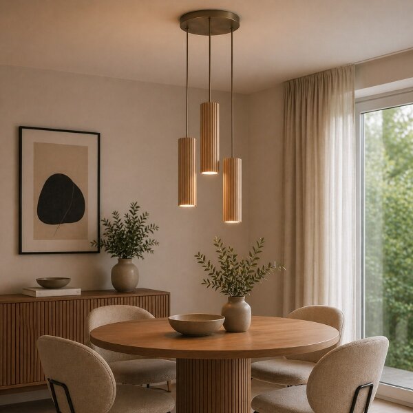 Brilliant - Lampadario su cavo LAKEWOOD 3xGU10/10W/230V diam. 28 cm marrone
