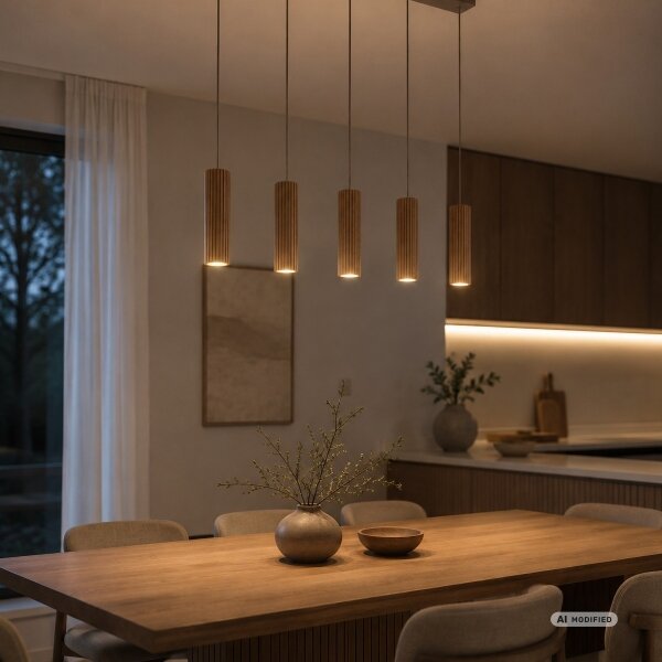 Brilliant - Lampadario a sospensione con cavo LAKEWOOD 5xGU10/10W/230V marrone