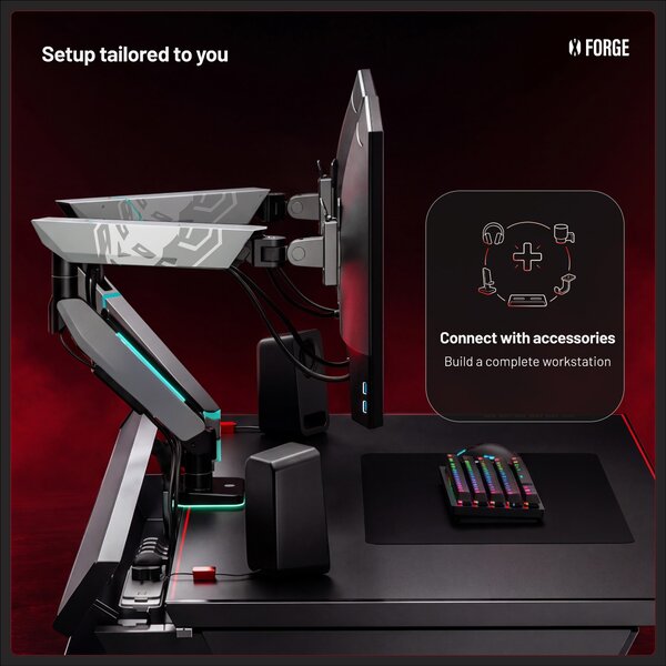 Scrivania gaming elettrica nera Diablo X-Forge 1400