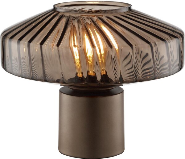 Brilliant - Lampada da tavolo LYN 1xE27/20W/230V marrone/marrone fumé