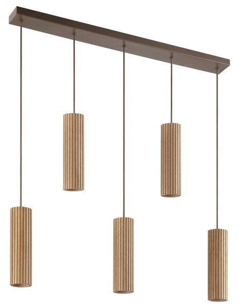 Brilliant - Lampadario a sospensione con cavo LAKEWOOD 5xGU10/10W/230V marrone