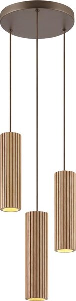 Brilliant - Lampadario su cavo LAKEWOOD 3xGU10/10W/230V diam. 28 cm marrone