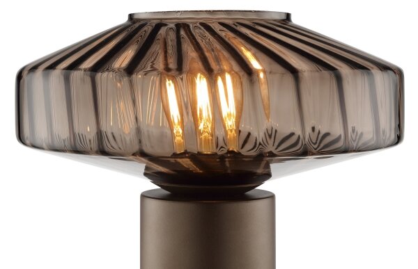 Brilliant - Lampada da tavolo LYN 1xE27/20W/230V marrone/marrone fumé