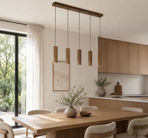 Brilliant - Lampadario a sospensione con cavo LAKEWOOD 5xGU10/10W/230V marrone