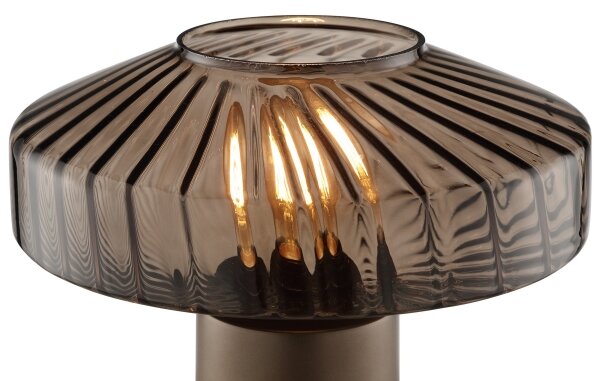 Brilliant - Lampada da tavolo LYN 1xE27/20W/230V marrone/marrone fumé
