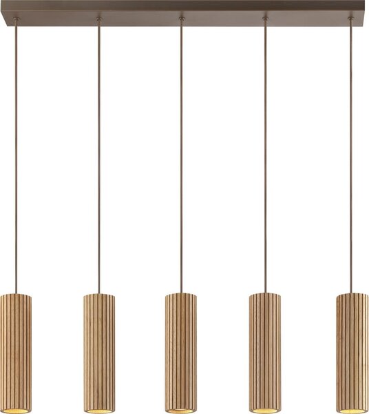 Brilliant - Lampadario a sospensione con cavo LAKEWOOD 5xGU10/10W/230V marrone
