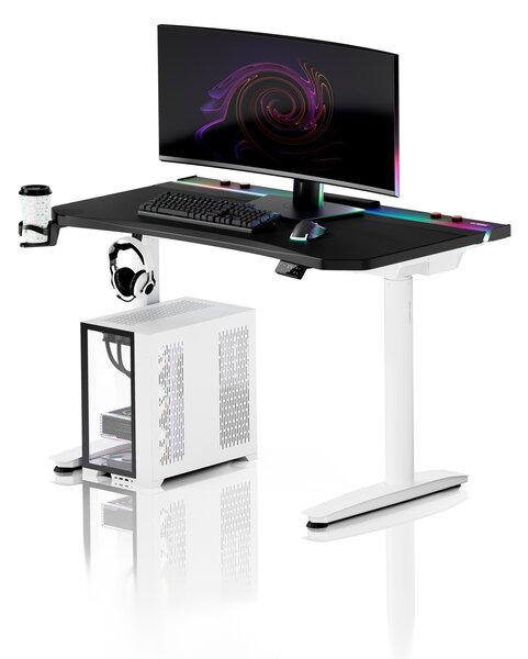 Scrivania gaming elettrica nera e bianca Diablo X-Forge 1200