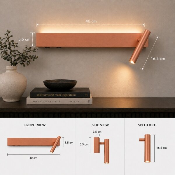 Brilagi -LED Faretto da parete ARLIX LED/3W/230V + LED/7W bronzo CRI 90