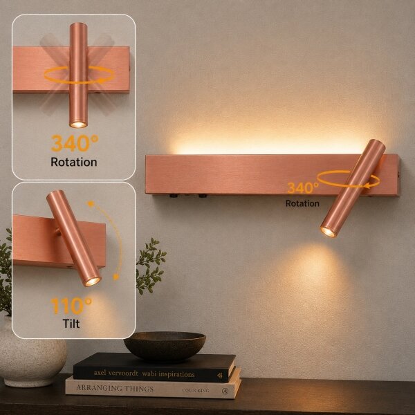 Brilagi -LED Faretto da parete ARLIX LED/3W/230V + LED/7W bronzo CRI 90