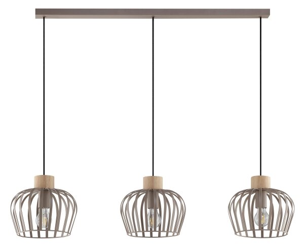 Brilliant - Lampadario a sospensione con cavo NORDIC CAGE 3xE27/20W/230V beige