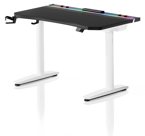 Scrivania gaming elettrica nera e bianca Diablo X-Forge 1200