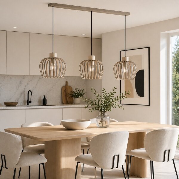 Brilliant - Lampadario a sospensione con cavo NORDIC CAGE 3xE27/20W/230V beige