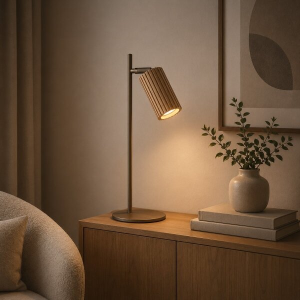 Brilliant - Lampada da tavolo LAKEWOOD 1xGU10/10W/230V marrone