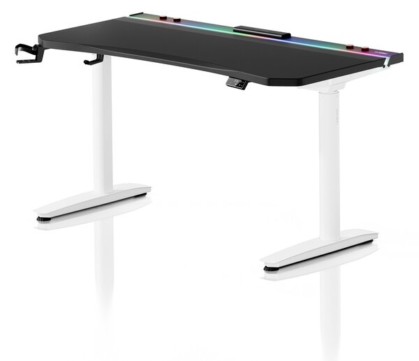 Scrivania gaming elettrica nera e bianca Diablo X-Forge 1400