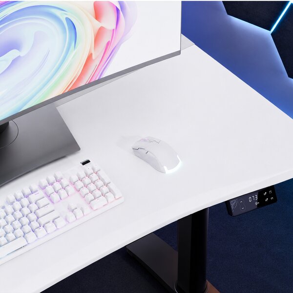 Scrivania gaming elettrica bianca e nera Diablo X-Forge 1600