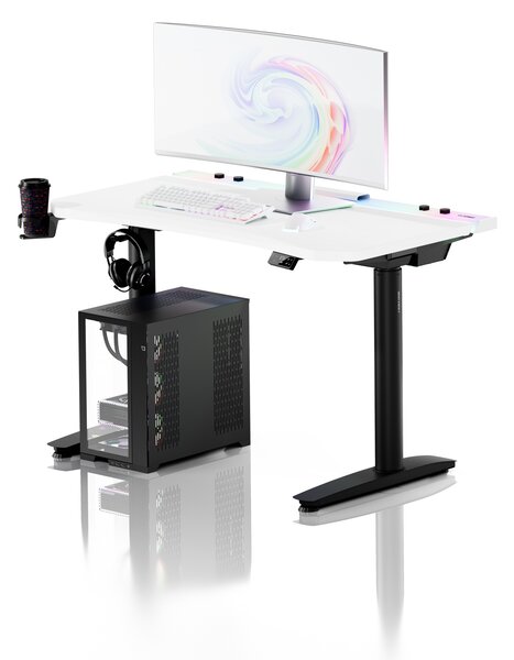 Scrivania gaming elettrica bianca e nera Diablo X-Forge 1200