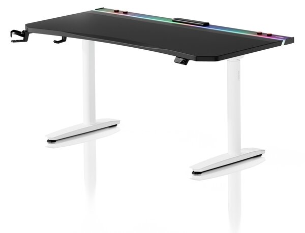 Scrivania gaming elettrica nera e bianca Diablo X-Forge 1600