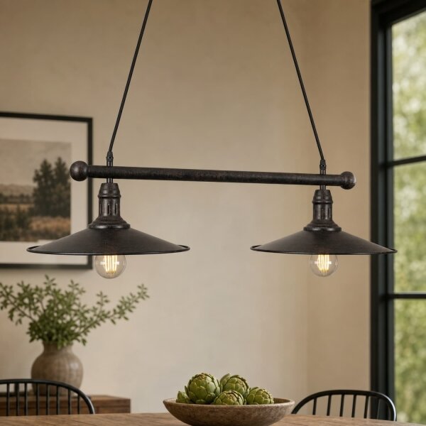 BRILAGI - Lampada a sospensione con cavo FORGE 2xE27/60W/230V marrone