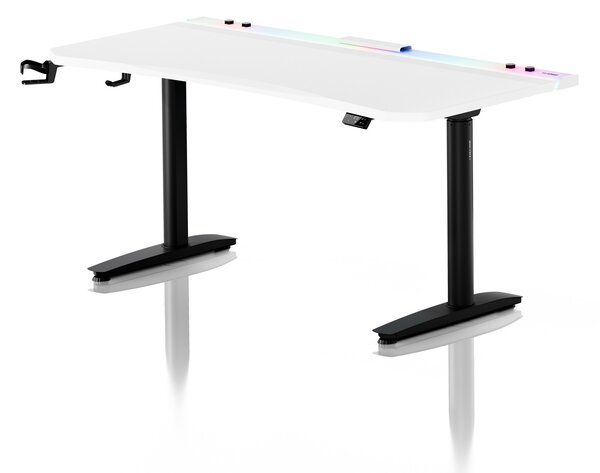 Scrivania gaming elettrica bianca e nera Diablo X-Forge 1600