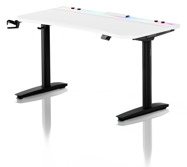 Scrivania gaming elettrica bianca e nera Diablo X-Forge 1400