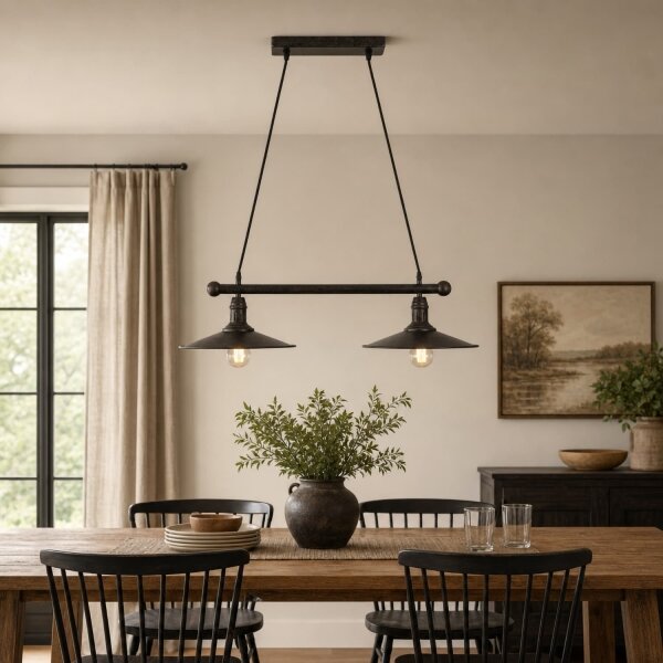 BRILAGI - Lampada a sospensione con cavo FORGE 2xE27/60W/230V marrone