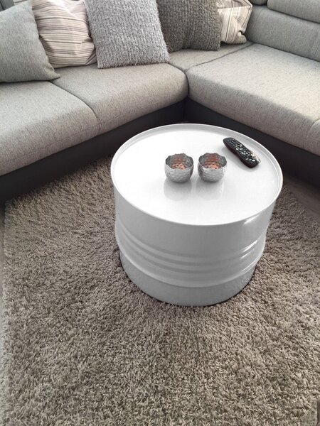 Tavolino di design Barrel Tavolino di design Barrel bianco Ø 57 cm