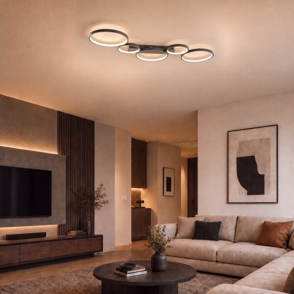 Brilagi - Plafoniera LED ECHO 60W/230V 4000K 45x110 cm nera