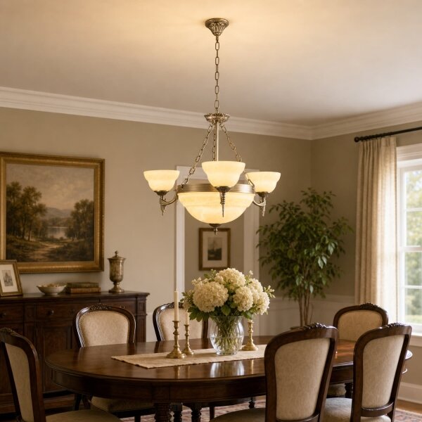BRILAGI - Lampadario a catena DAHLIA 6xE27/40W/230V diam. 74 cm ottone