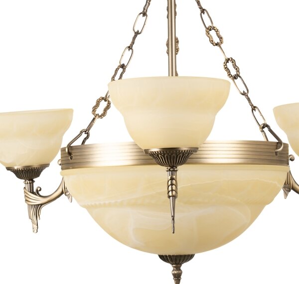 BRILAGI - Lampadario a catena DAHLIA 6xE27/40W/230V diam. 74 cm ottone