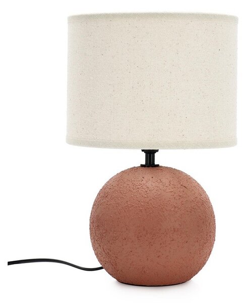 Lampada da tavolo color terracotta in ceramica con paralume in tessuto (altezza totale 32 cm) Irvin – Yes Everyday