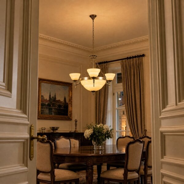 BRILAGI - Lampadario a catena DAHLIA 6xE27/40W/230V diam. 74 cm ottone