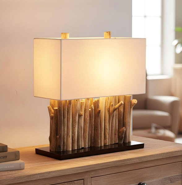 Lampada levandeo 35 x 40 x 16 cm lampada da tavolo driftwood unica lampada in legno design deco