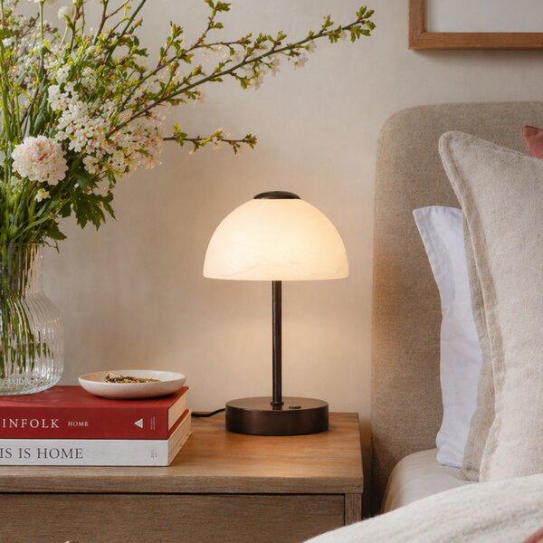 Lampada da tavolo di design bronzo scuro con LED dimmerabile - Joya