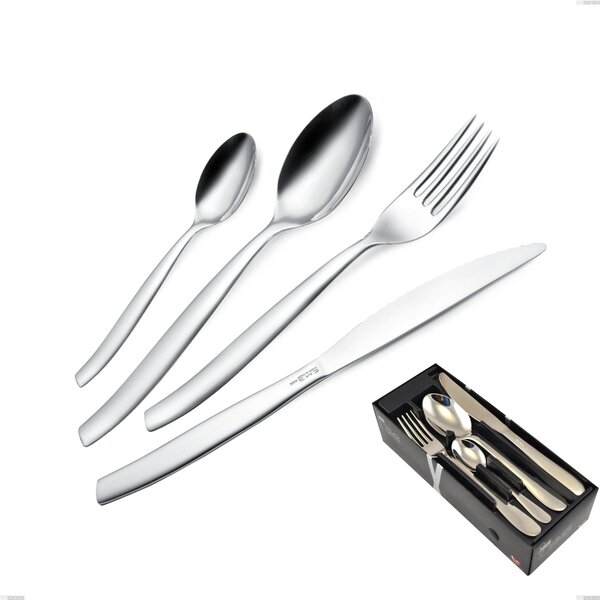 Confezione salvaspazio 24 pezzi con 6 coltelli bistecca Shark, Acciaio inox 18/0 (AISI430), spessore 2.00 mm