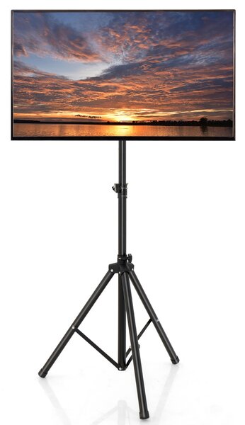 Costway Supporto per TV regolabile in altezza 140-204cm, Treppiede per TV 54-120cm a schermo piatto con portata 35kg