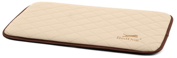 Tappetino imbottito per cani BedDog NELLY, cuscino per cani, sottostrato per animali domestici in ecopelle, colore MELANGE (beige), taglia M