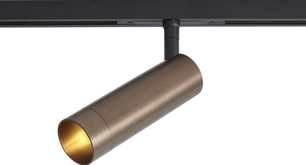Sistema di illuminazione a binario moderno con 6 faretti bronzo scuro 1 fase - Slimline Uzzy