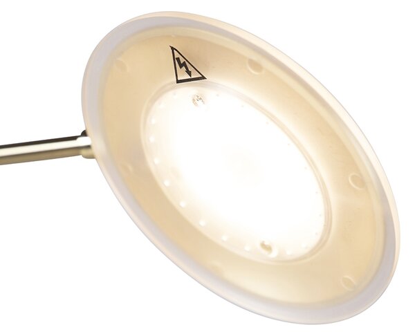 Lampada da terra dorata con luce da lettura incl. LED e porta USB - Sevilla