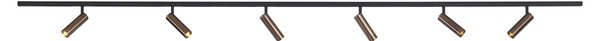 Sistema di illuminazione a binario moderno con 6 faretti bronzo scuro 1 fase - Slimline Uzzy