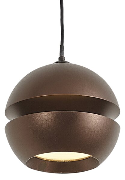 Sistema di illuminazione a binario moderno con 6 faretti e 4 luci a sospensione Easylift bronzo scuro monofase - Slimline Uzzy Tira