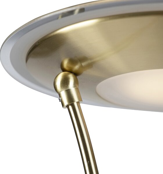Lampada da terra dorata con luce da lettura incl. LED e porta USB - Sevilla