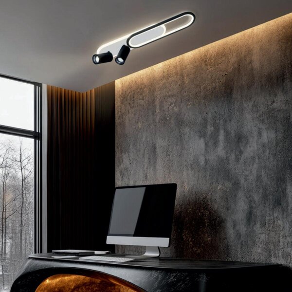 Faretto da soffitto decorativo a pannello LED PARMA bianco 1xGU10 + LED integrato da 10 W, metallo, dimensioni: 15x60x13 cm, IP20, Light Prestige