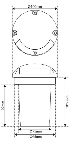 Faretto Calpestabile GU10 Monodirezionale IP66 - Doppio pressacavo