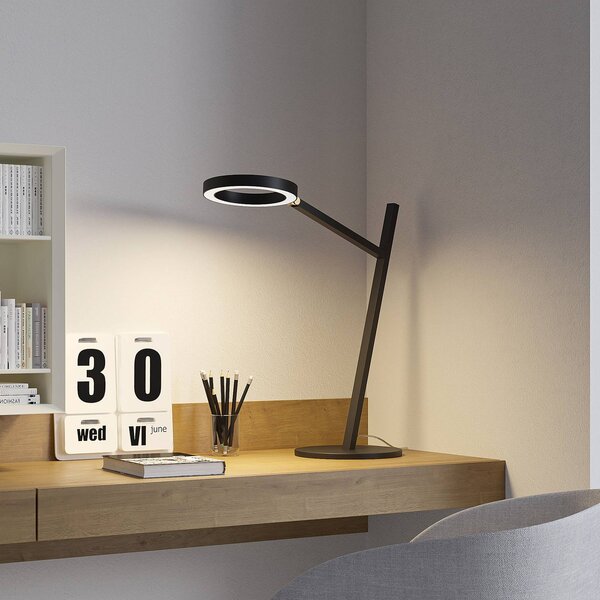 Lucande Nimbe lampada LED da tavolo, nero, dimmer