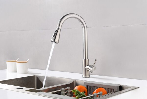 Rubinetto da cucina - Argento - Durevole, risparmio idrico: 20%, altezza: 39cm
